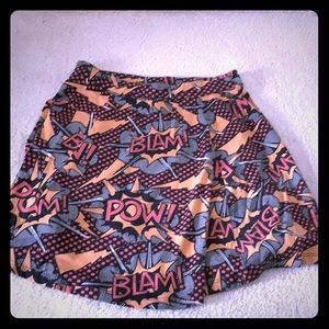 Comic book style skater skirt